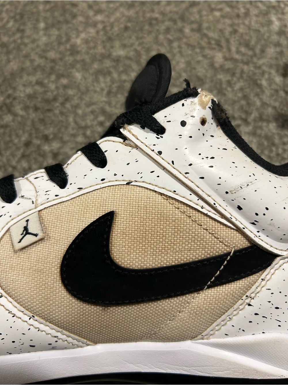 Nike Black and Cream Low-Top Canvas Swoosh Sneakers cleats